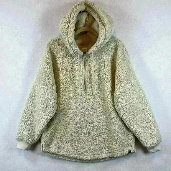 Victoria’s Secret PINK Jacket Women’s Medium Cream 100% Polyester Sherpa - Picture 1 of 11